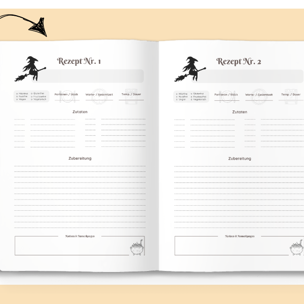 Halloween Rezeptvorlage zum Ausdrucken