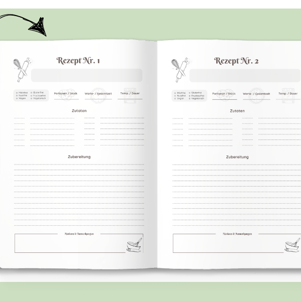 Keksrezeptvorlage zum Ausdrucken