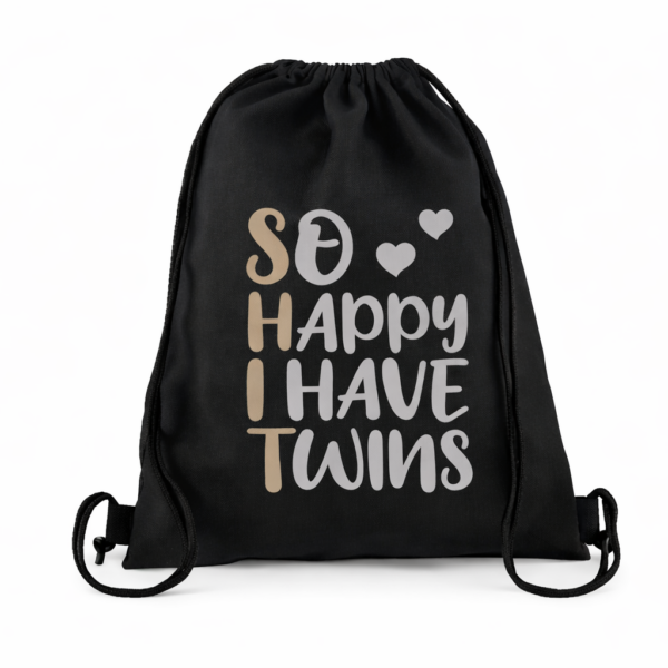 Zwillings-Turnbeutel "So happy"