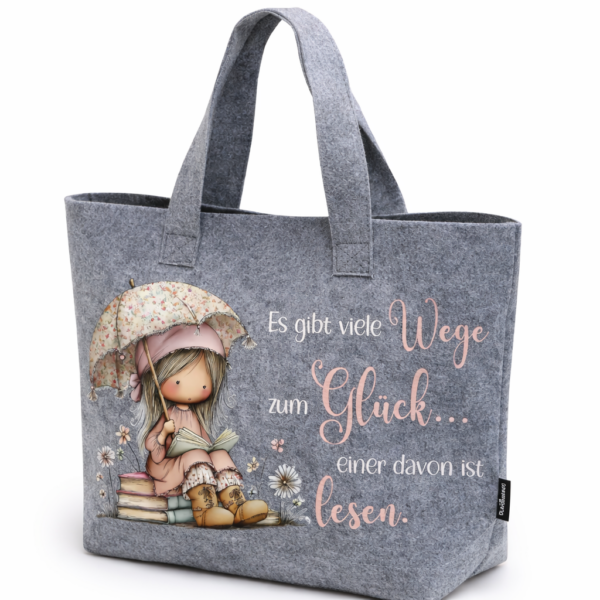 Turnbeutel oder Filz-Shopper "Lesen"