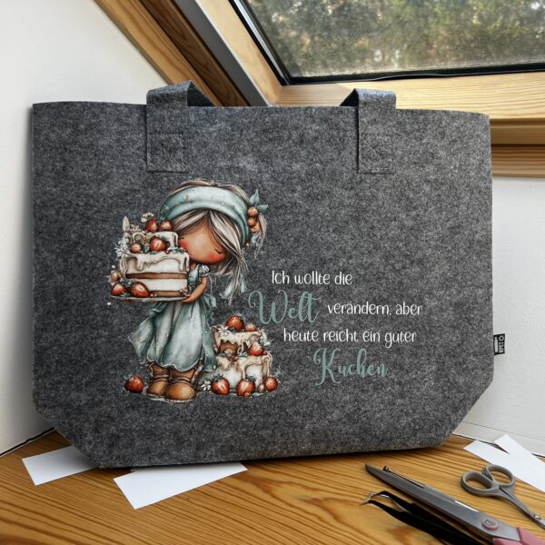 Turnbeutel oder Filz-Shopper "Kuchen"
