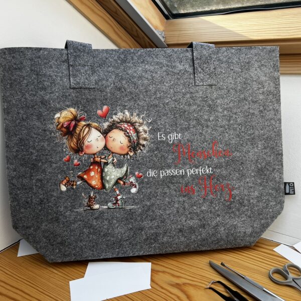 Turnbeutel oder Filz-Shopper "Freundschaft"