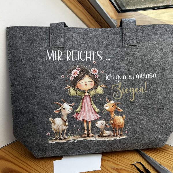 Turnbeutel oder Filz-Shopper "Ziegen"