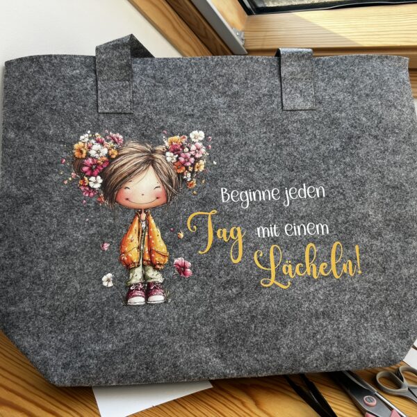 Turnbeutel oder Filz-Shopper "Lächen"